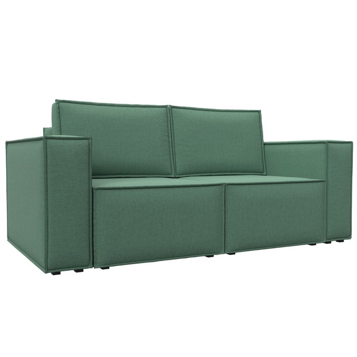 Прямой диван «Куба мини», механизм раскладушка, НПБ, рогожка, цвет амур зелёный прямой диван куба нпб рогожка