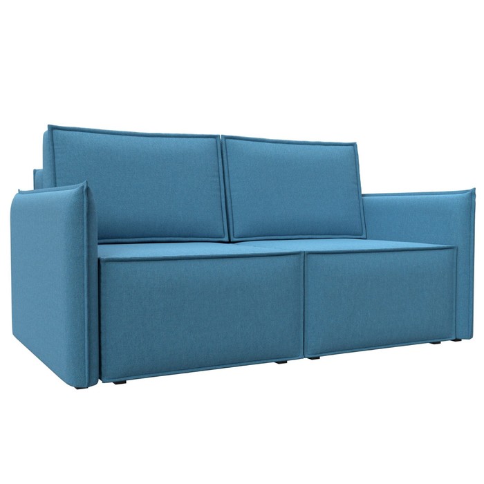Прямой диван «Либерти мини», механизм раскладушка, НПБ, рогожка, цвет амур голубой