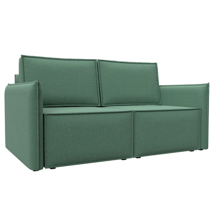 Прямой диван «Либерти мини», механизм раскладушка, НПБ, рогожка, цвет амур зелёный