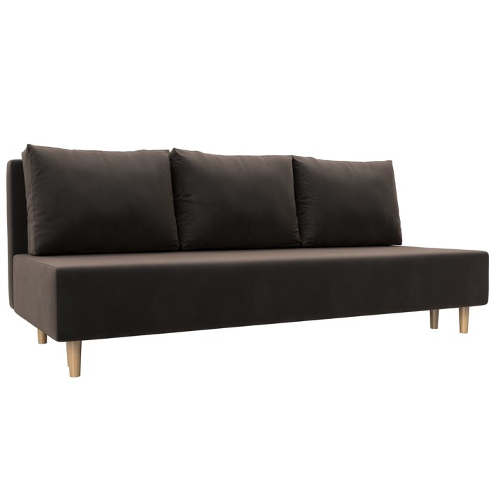 Прямой диван «Лига 033», механизм еврокнижка, ППУ, велюр, цвет коричневый прямой диван лига 004 механизм еврокнижка велюр цвет коричневый