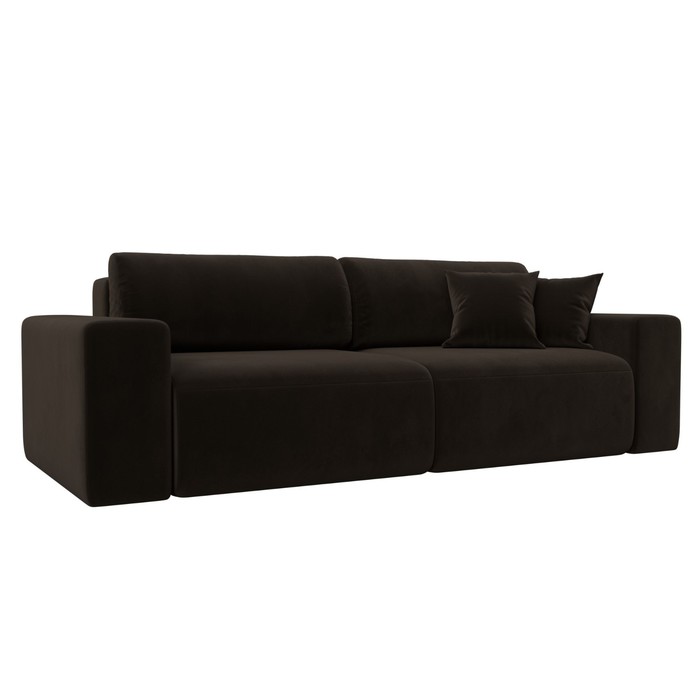 Прямой диван «Лига 036 Классик», механизм еврокнижка, НПБ, микровельвет, цвет коричневый