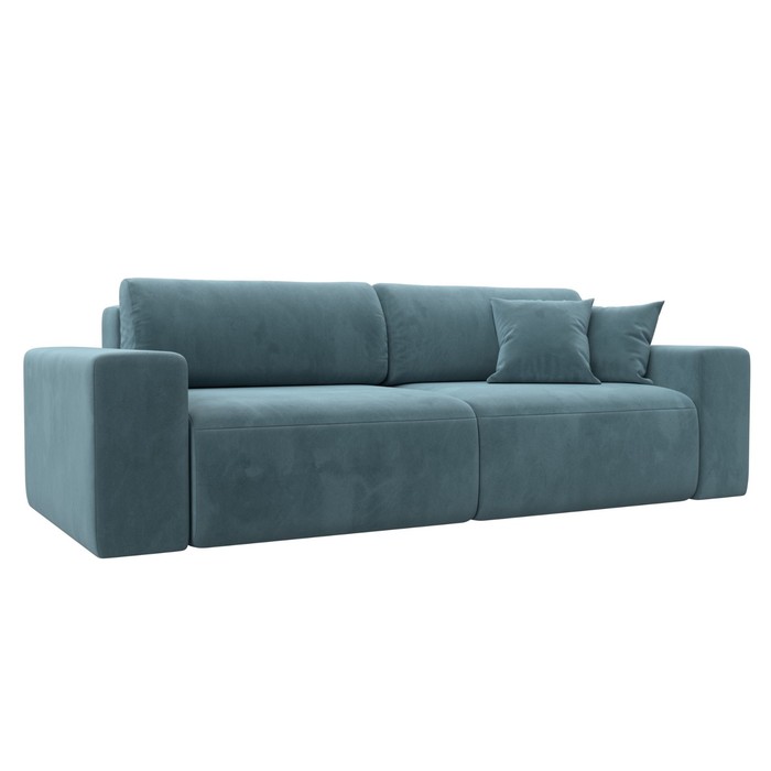 Прямой диван «Лига 036 Классик», механизм еврокнижка, НПБ, велюр, цвет бирюзовый