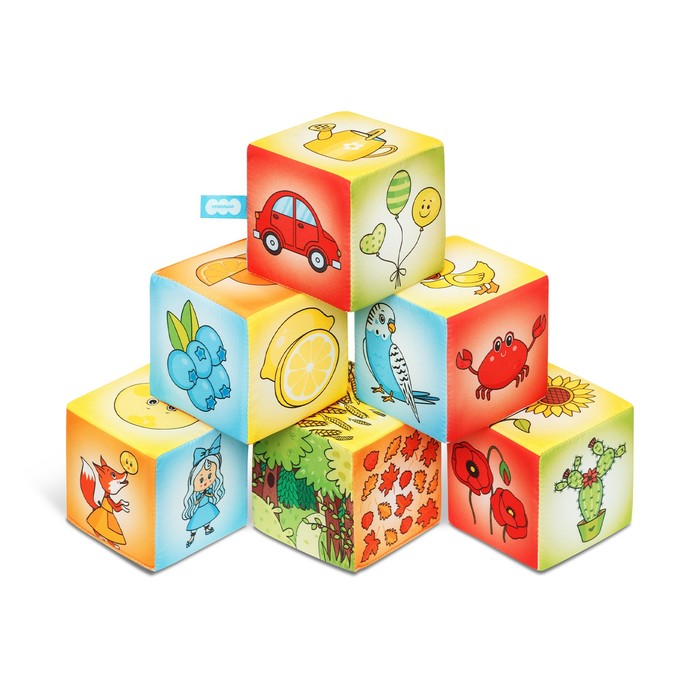 Набор мягких кубиков «Азбука цвета» набор мягких кубиков малышарики азбука
