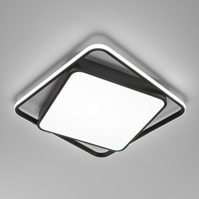 

Светильник потолочный Eurosvet Jeremy 90252/1, LED, 144 Вт, 3300/4200/6500К, 7056Лм, 500х500х60 мм, пульт ДУ, цвет чёрный