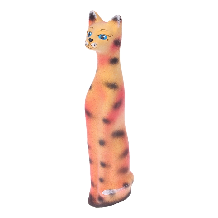 Копилка "Кот" малая, флок, тигровая