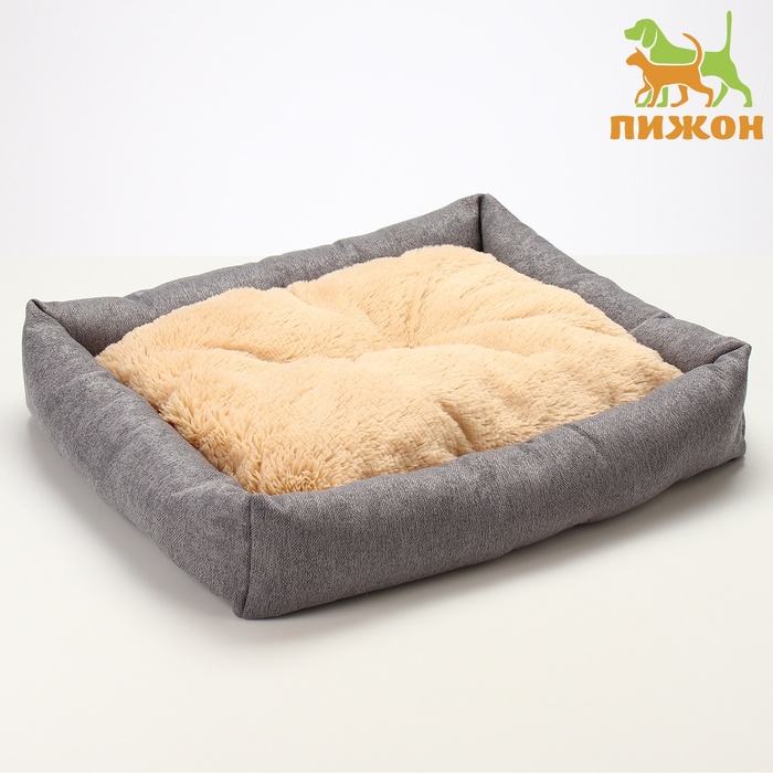 Лежанка для животных 605015 см рогожка синтепон искусс Мех СЕРАЯ 1059₽