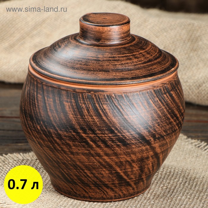 

Горшок для запекания "Глечик", гладкий, красная глина, 0.7 л