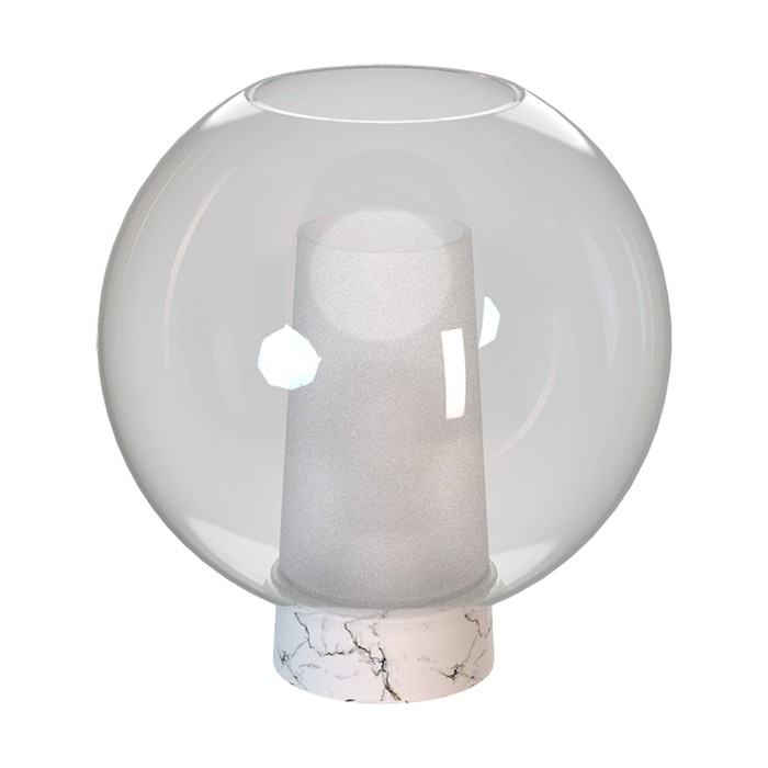 Настольная лампа Mantra Nora, E27, 1х20Вт, 260 мм, цвет мрамор mantra лампа настольная nora 8404 стекло белое 25x26