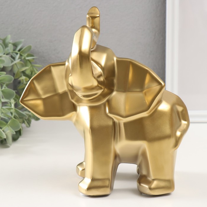 сувенир керамика слоник с длинным хоботом цветной микс 5х6х14 5 см Сувенир керамика Геометрия. Слоник золото 10х20х21,5 см