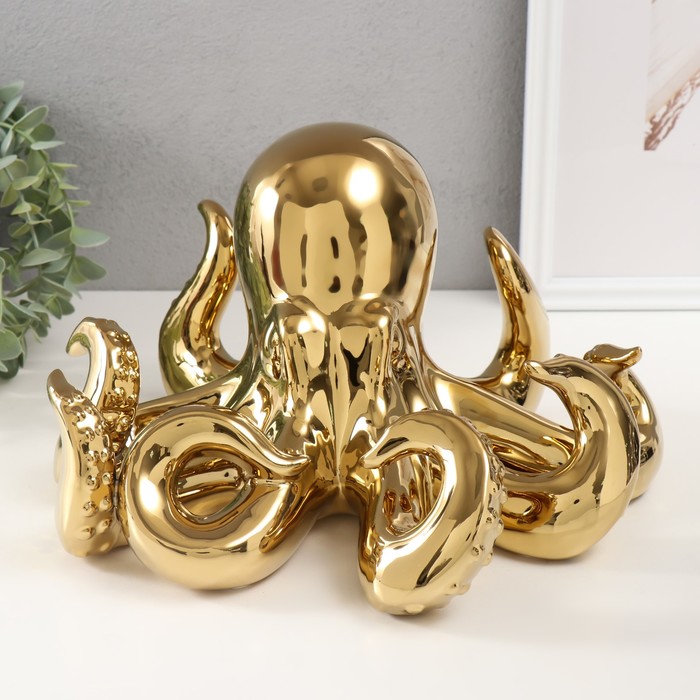 Сувенир керамика Осьминог золото 29х25х16 см