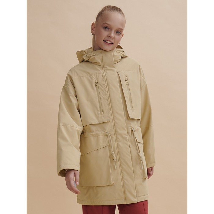 Ветровка для девочек, рост 146 см, цвет песочный куртка для девочек рост 146 см цвет песочный