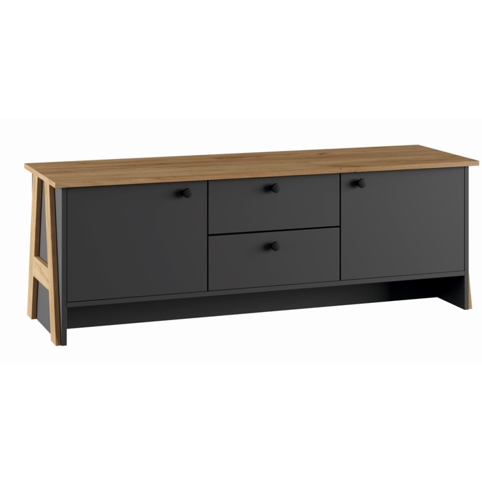 Тумба под ТВ Теодора 1440х421х500 ГрафитКрафт золотой 8366₽