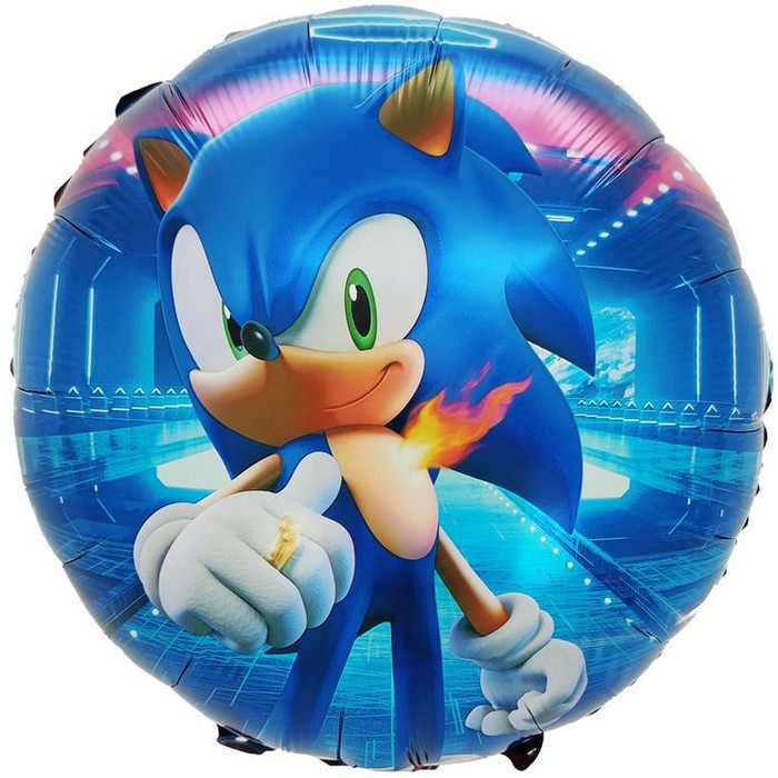 Шар фольгированный 18 «Ёжик Аниме», круг, синий шар фольгированный 18 аниме круг