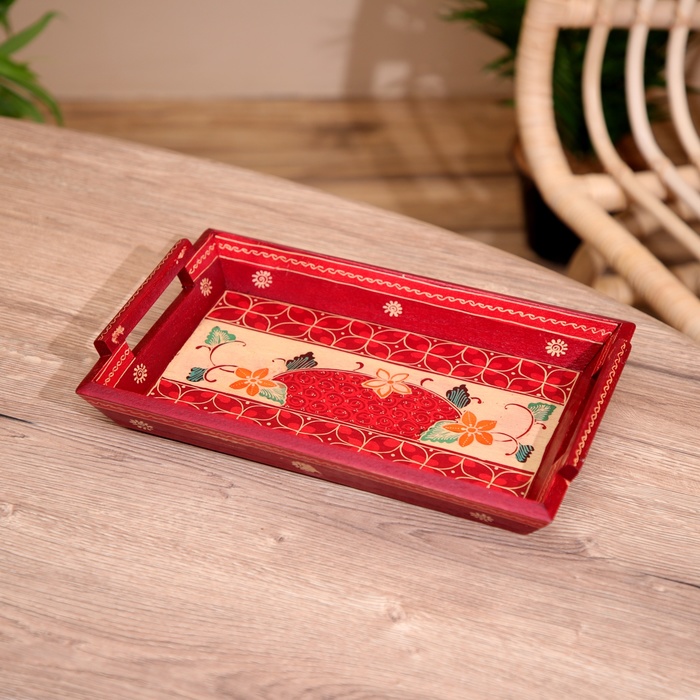 Поднос из дерева батик 30х19х5 см 1245₽