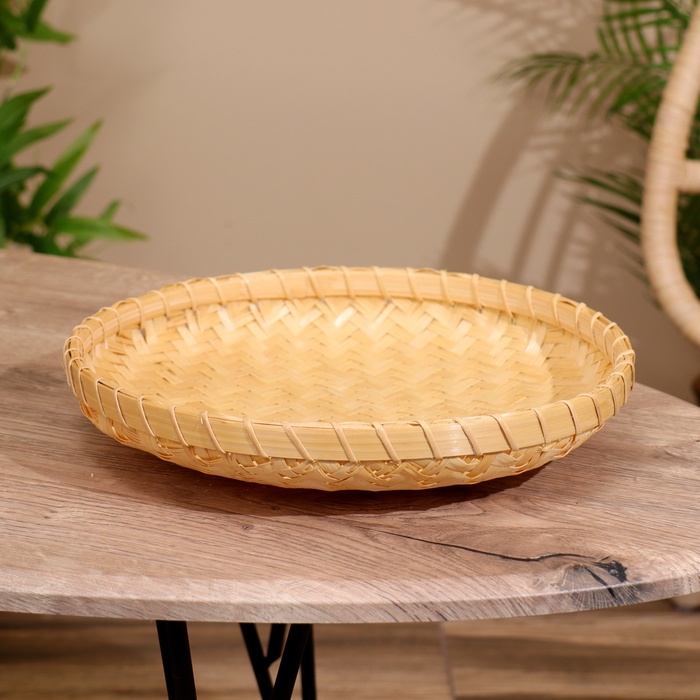 Поднос плетёный из бамбука 30х30х2 см 569₽