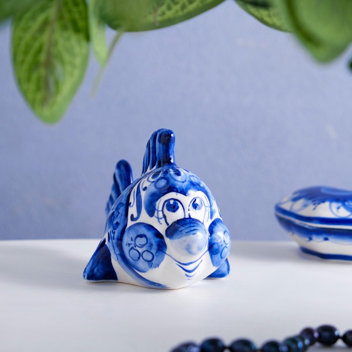 Сувенир «Рыбка», 4 см, гжель