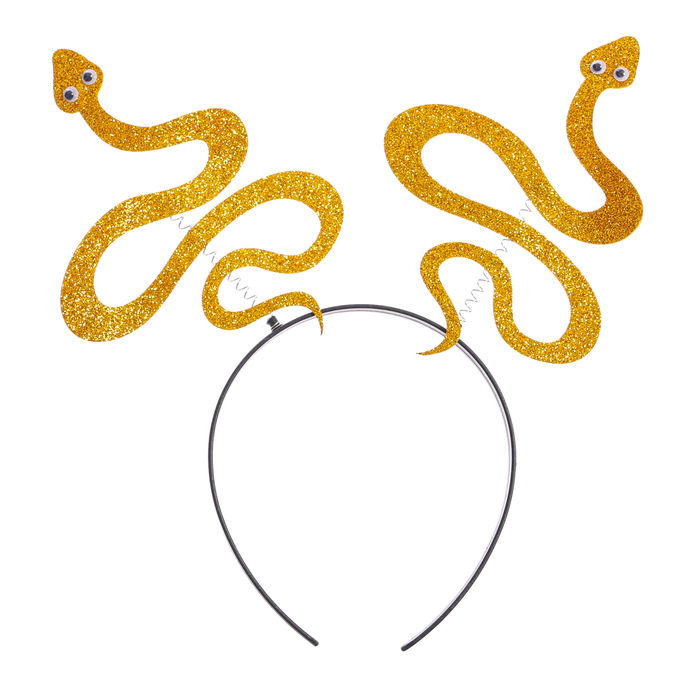 Карнавальный ободок «Змея», цвет золотой карнавальный ободок корона с пайетками цвет золотой