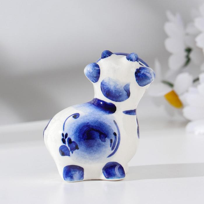 Сувенир «Корова», гжель