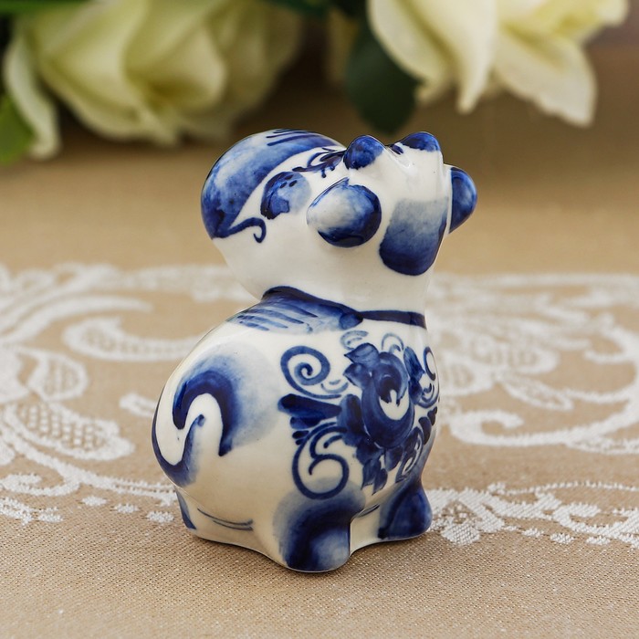 Сувенир «Корова», гжель