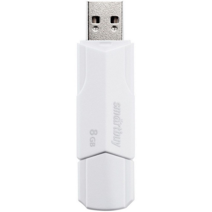 

Флешка Smartbuy 8GBCLU-W, 8 Гб, USB2.0, чт до 25 Мб/с, зап до 15 Мб/с, белая