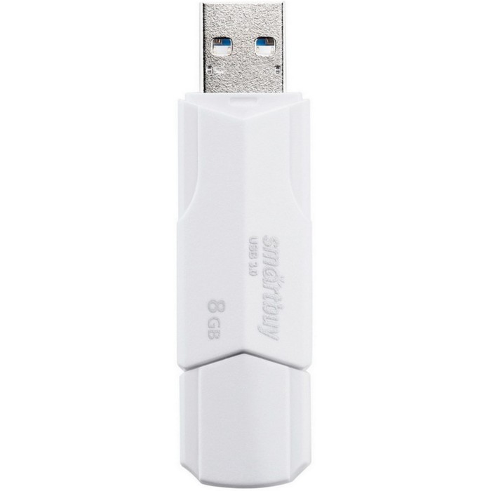 

Флешка Smartbuy 8GBCLU-W3, 8 Гб, USB3.0, чт до 175 Мб/с, зап до 25 Мб/с, белая