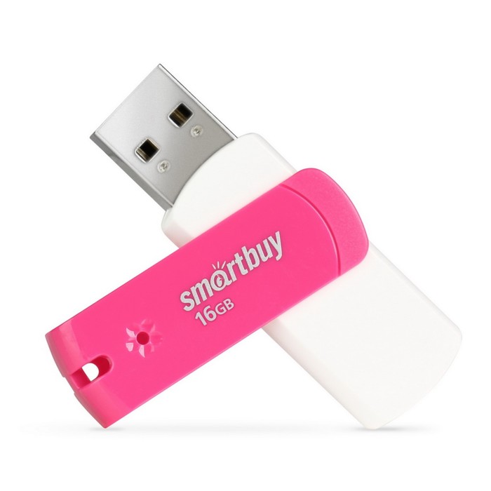 

Флешка Smartbuy 16GBDP, 16 Гб, USB2.0, чт до 25 Мб/с, зап до 15 Мб/с, розовая
