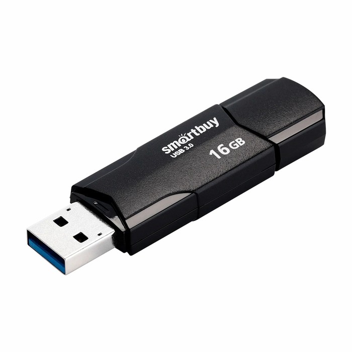 

Флешка Smartbuy 16GBCLU-K3, 16 Гб, USB3.0, чт до 175 Мб/с, зап до 25 Мб/с, черная