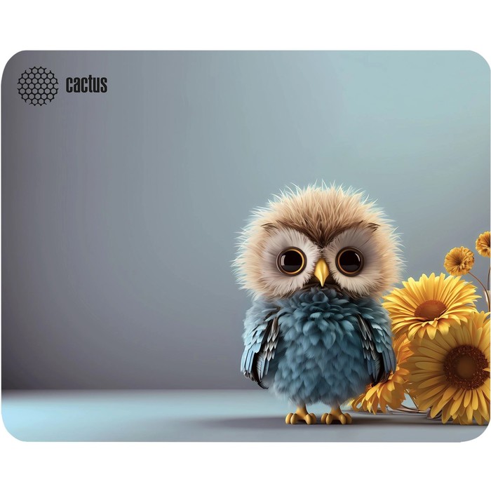 

Коврик для компьютерной мыши Cactus Owl gray, игровой, 300*250*3 мм, рис. "серая сова"