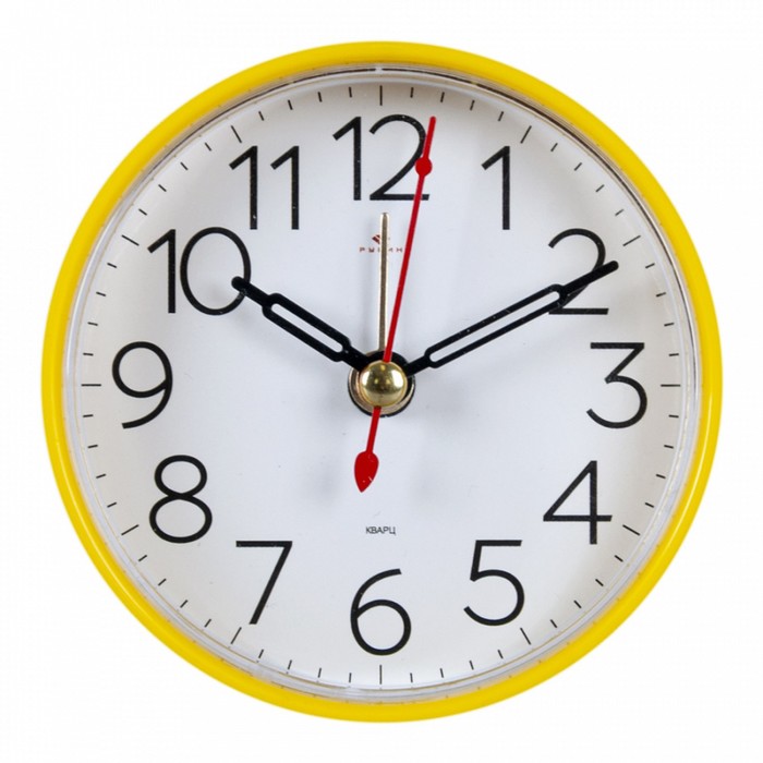 Часы - будильник настольные Классика, дискретный ход, 8 х 8 см, жёлтый часы будильник настольные классика дискретный ход 8 х 8 см красный