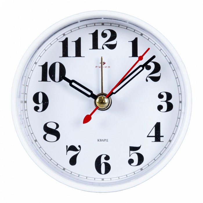 Часы - будильник настольные Классика, дискретный ход, 8 х 8 см, белый часы будильник настольные классика дискретный ход 8 х 8 см бежевый