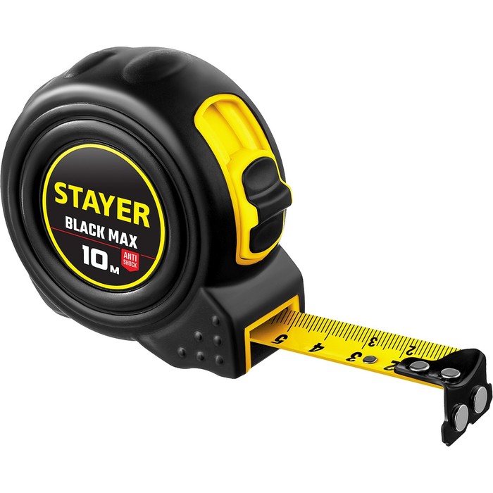 

Рулетка STAYER BlackMax 3410-10_z02, два фиксатора, 10 м х 25 мм