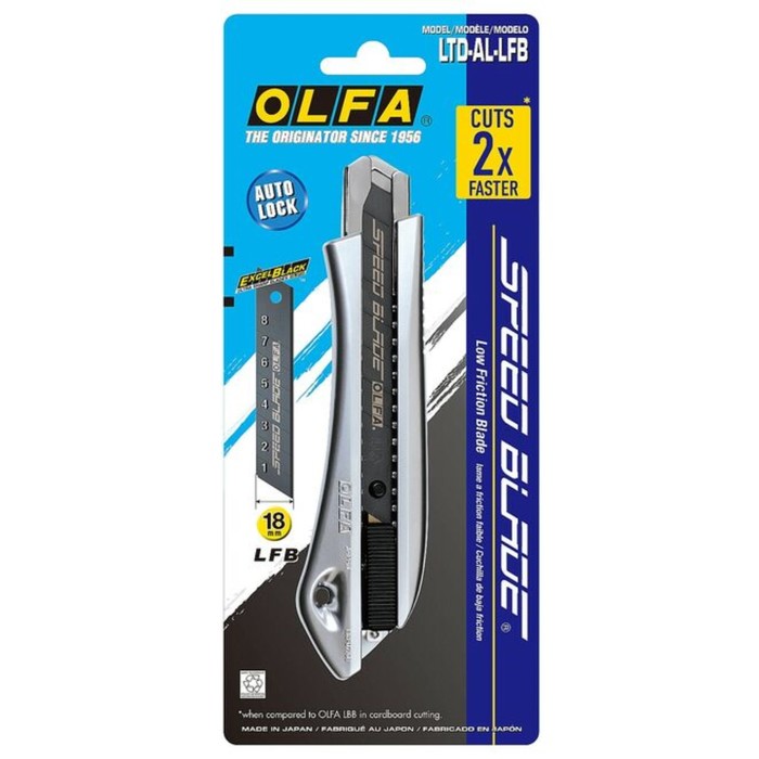 нож с выдвижным сегментированным лезвием 18 мм olfa ol ltd al lfb Нож универсальный OLFA OL-LTD-AL-LFB, 18 мм