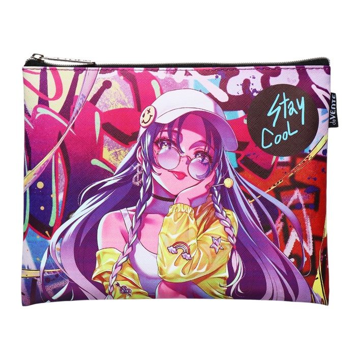 Папка для тетрадей А5 200х245 мм молния сверху кожзам de VENTE Stay Cool для девочек 206₽