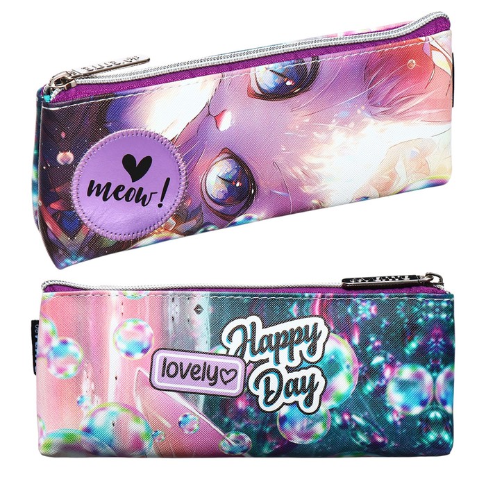 Пенал мягкий 1 отделение 80 х 210 х 35 мм объёмный deVENTE Lovely Cat искусвенная кожа с подкладом 201₽