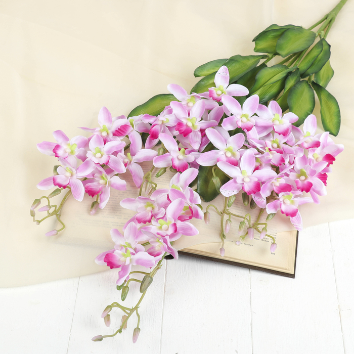 Цветы искусственные "Ветка розовых орхидей"