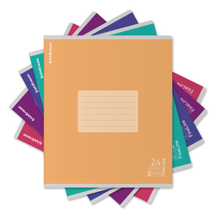 Тетрадь 24 листов линейка ErichKrause FineLine матовая ламинация блок 80 гм2 микс 38₽