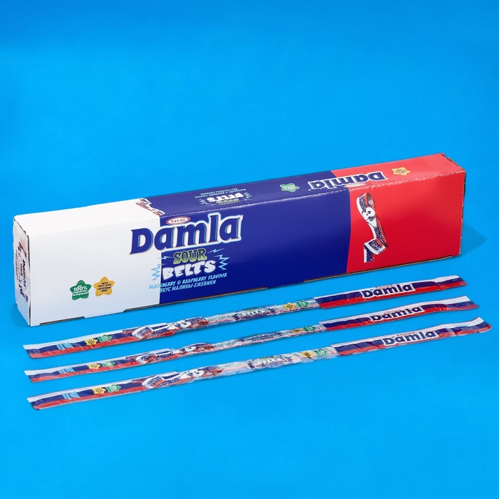 

Кислый мармелад - ремешки "DAMLA, флаг России", малина, ежевика, 15 г