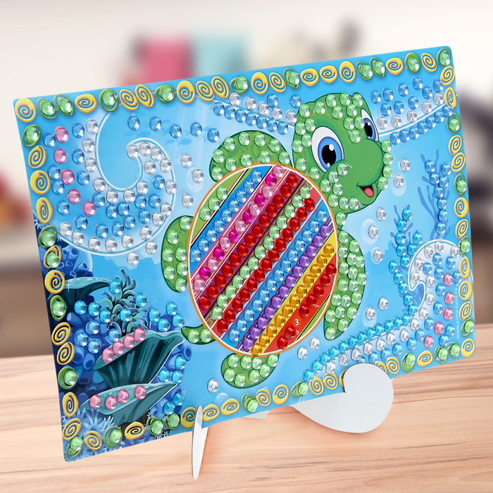 Аппликация стразами "Черепашка-путешественница" 8 цветов