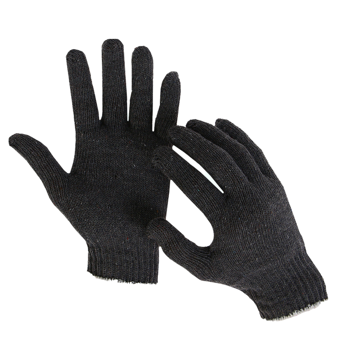 Перчатки х/б 10 класс 5 нитей размер 9 без ПВХ серый 43 гр. 5 пар перчатки с пвх черные 5 нитей 5 пар