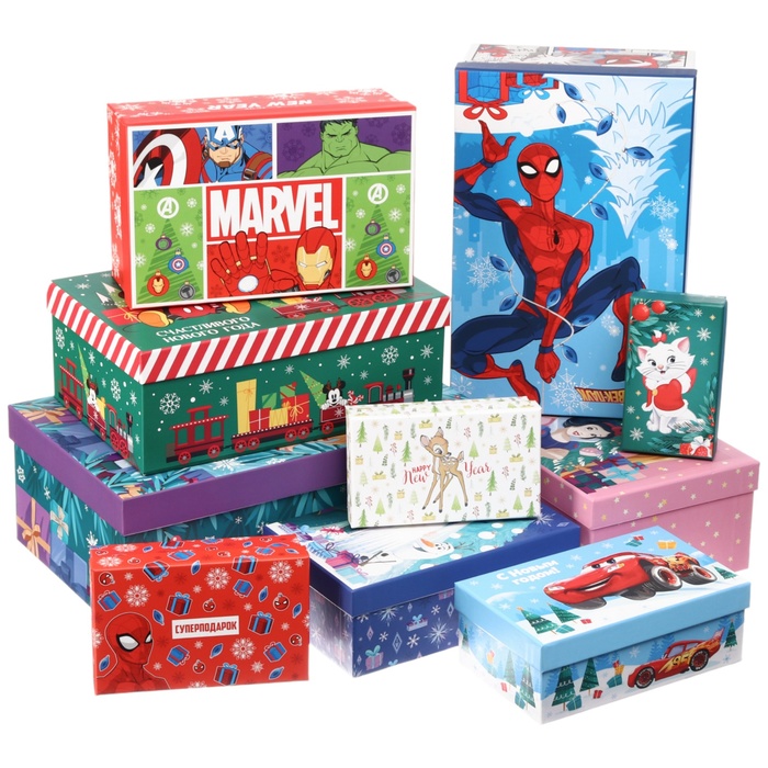 Набор коробок 10 в 1 С Новым годом Disney зеленая 1600₽