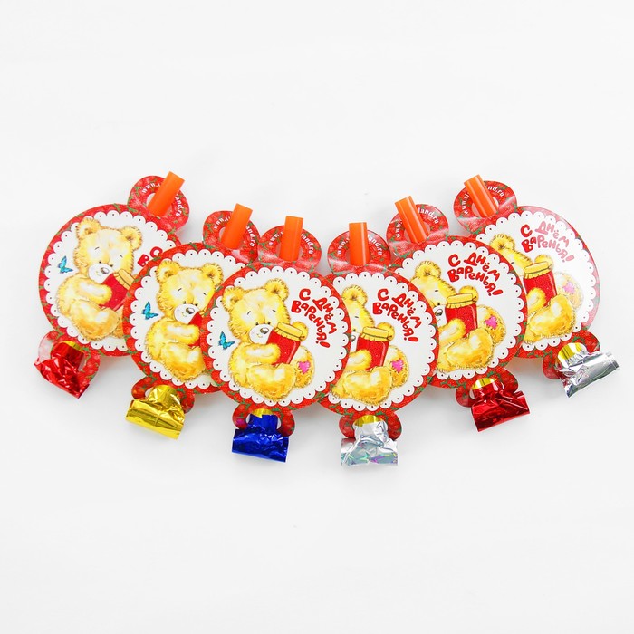 Язычок-кругляш "С днём варенья!", бумага, набор 6 шт., d=7 см