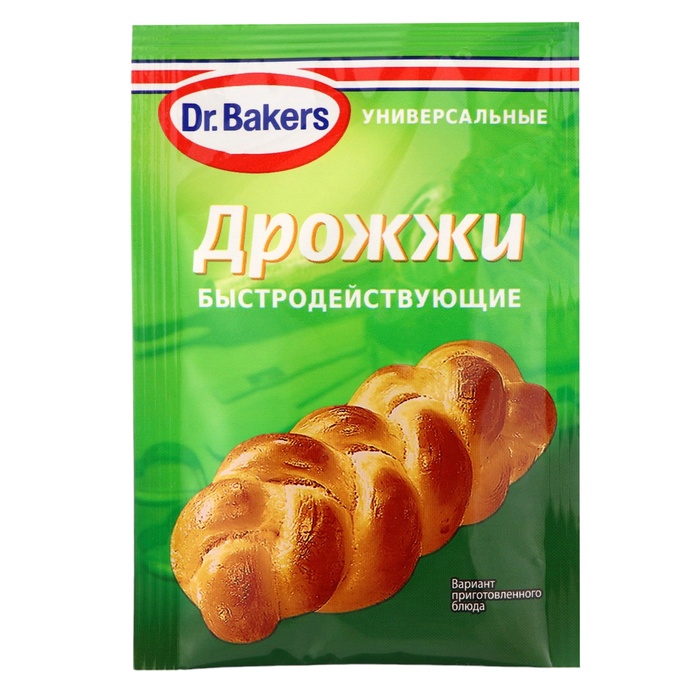 Дрожжи сухие быстродейственные Д-р Бейкерс, 7 г дрожжи сухие dr oetker быстродействующие 7 г