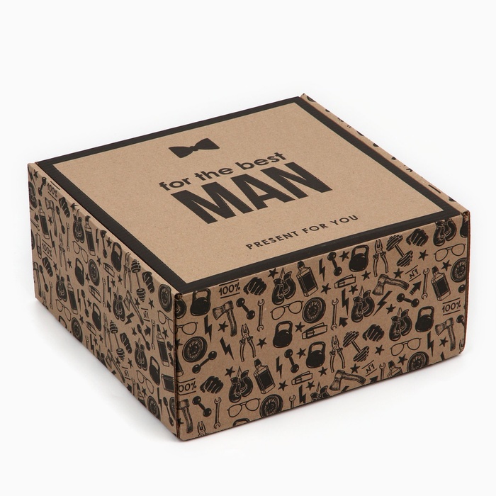 Коробка складная «Лучшему мужчине», 24 х 24 х 12 см мужской набор с машинкой для стрижки лучшему мужчине 24 х 22 6 см 1шт