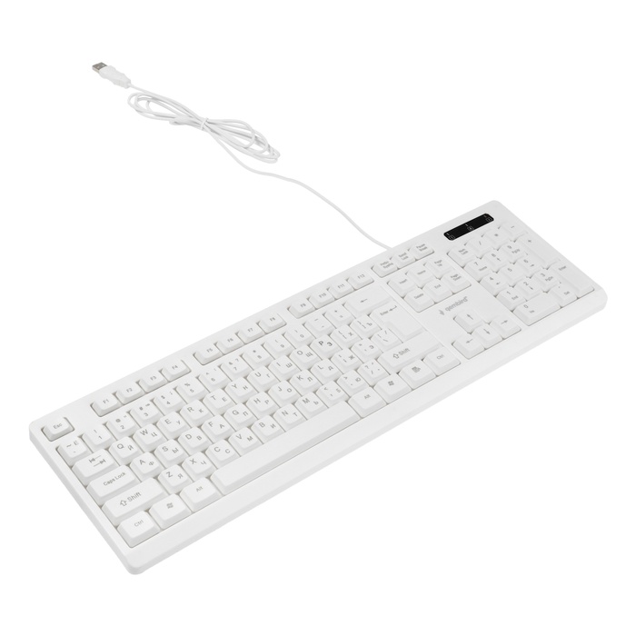 Клавиатура Gembird KB-8355U, проводная, мембранная, 104 клавиши, USB, белая цена и фото