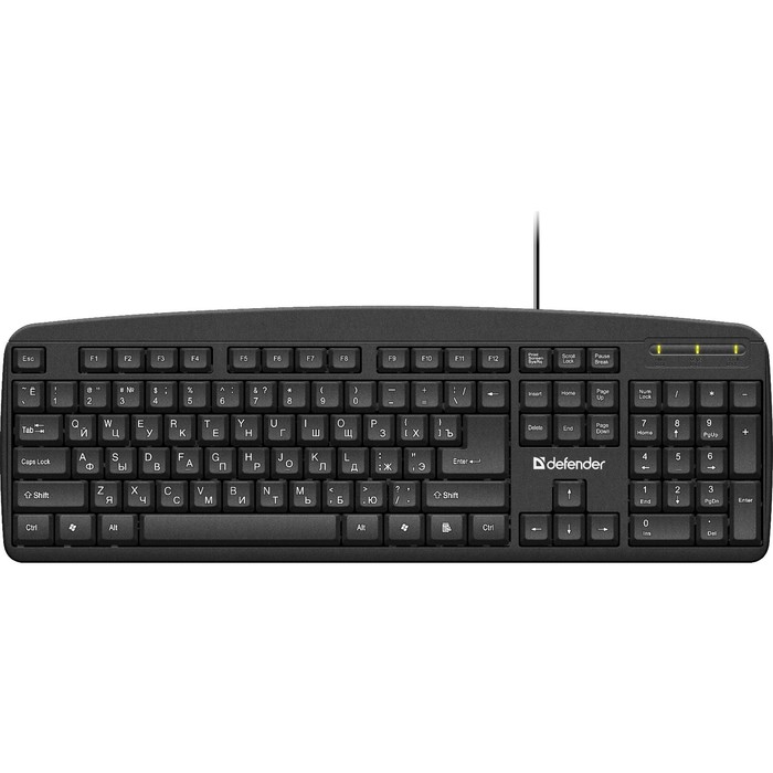 цена Клавиатура Defender Office HB-910,проводная,мембран,104 клавиши,USB,черная