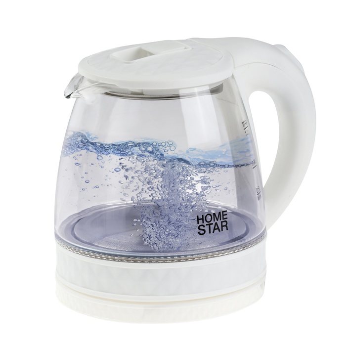 

Чайник электрический Homestar HS-1053, стекло, 1.2 л, 1500 Вт, белый