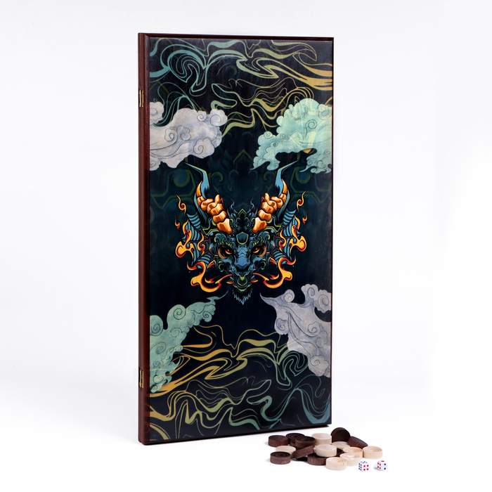 Нарды Дракон деревянная доска 60 х 60 см с полем для игры в шашки 1999₽