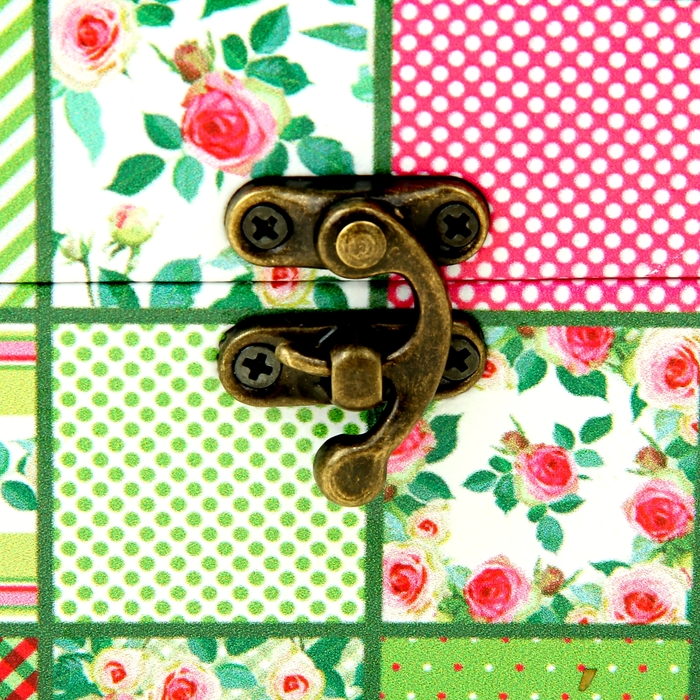 Шкатулка "Розовые пионы в клетках"