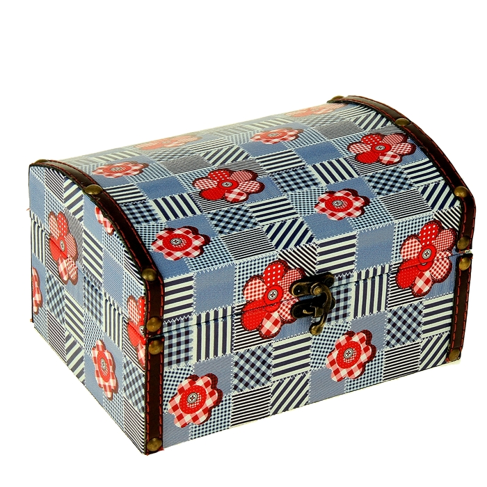 Шкатулка "Цветочки из заплаток"