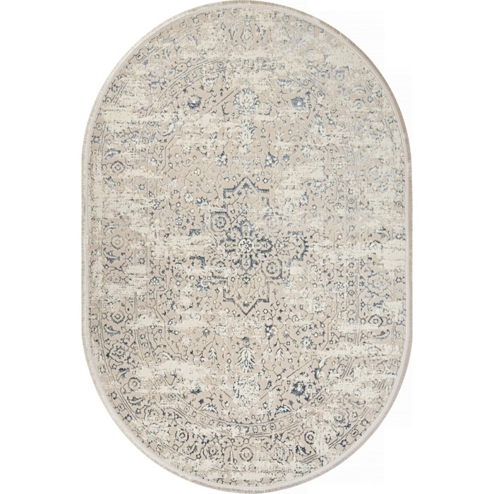 

Ковёр овальный Mikonos, размер 100x200 см, дизайн cream/d.blue